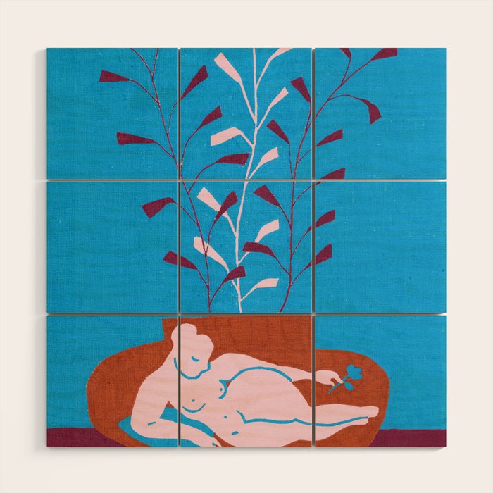 Sprigs in Low Vase Wood Wall Art Gallery Image 1