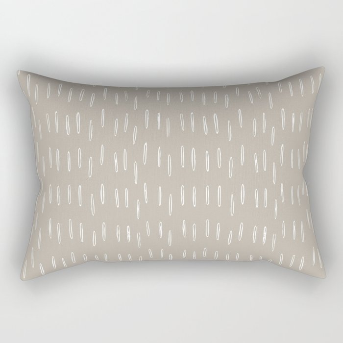 Boho Prints, Raindrops, Beige, Minimalism, Abstract Art Rectangular Pillow Gallery Image 1