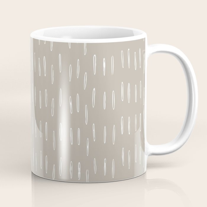 Boho Prints, Raindrops, Beige, Minimalism, Abstract Art Coffee Mug Gallery Image 1