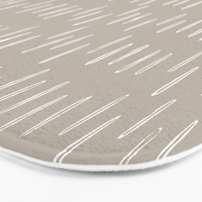 Boho Prints, Raindrops, Beige, Minimalism, Abstract Art Bath Mat Gallery Image 3