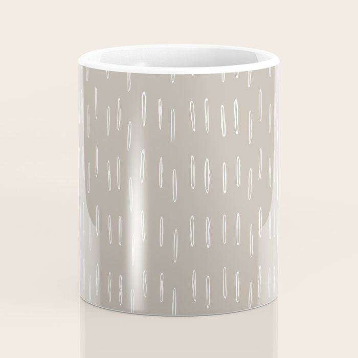 Boho Prints, Raindrops, Beige, Minimalism, Abstract Art Coffee Mug Gallery Image 4