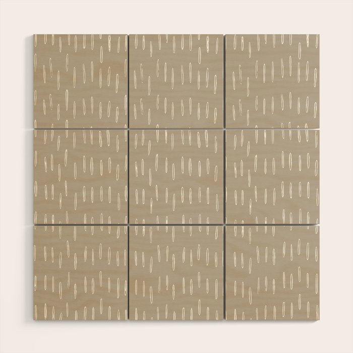 Boho Prints, Raindrops, Beige, Minimalism, Abstract Art Wood Wall Art Gallery Image 1