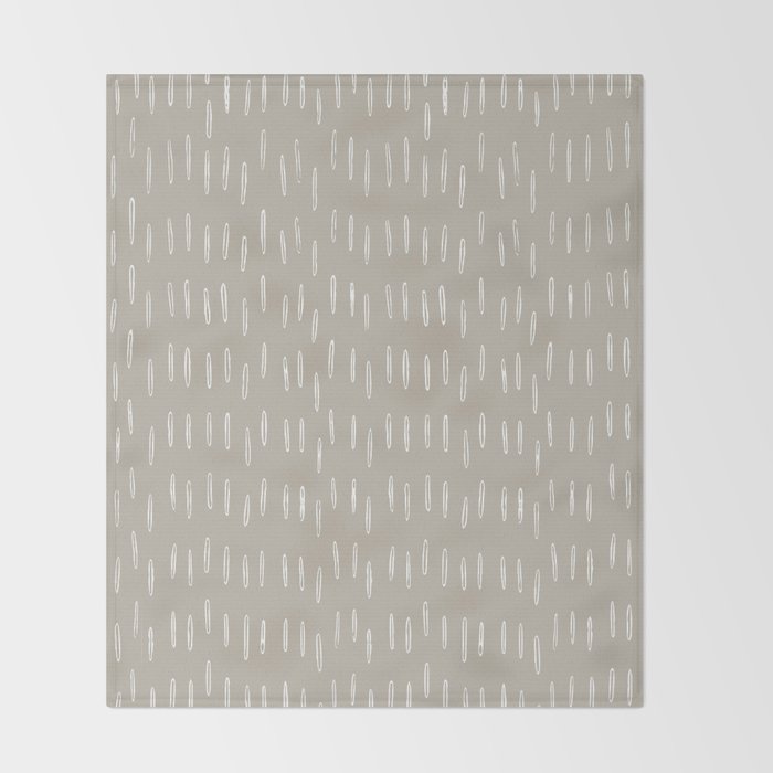 Boho Prints, Raindrops, Beige, Minimalism, Abstract Art Throw Blanket Gallery Image 2