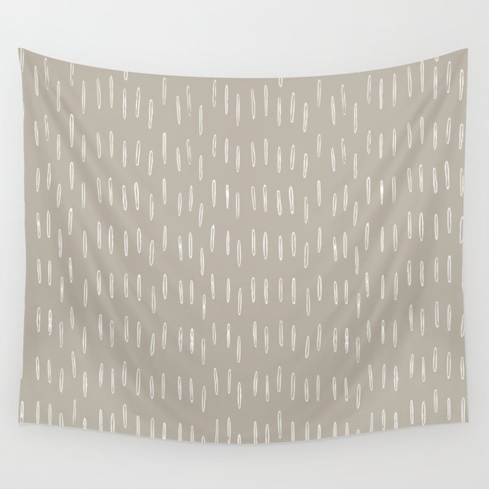Boho Prints, Raindrops, Beige, Minimalism, Abstract Art Wall Tapestry Gallery Image 4