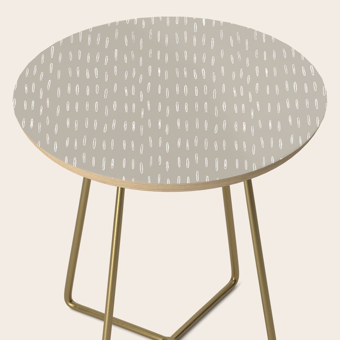 Boho Prints, Raindrops, Beige, Minimalism, Abstract Art Side Table Gallery Image 2