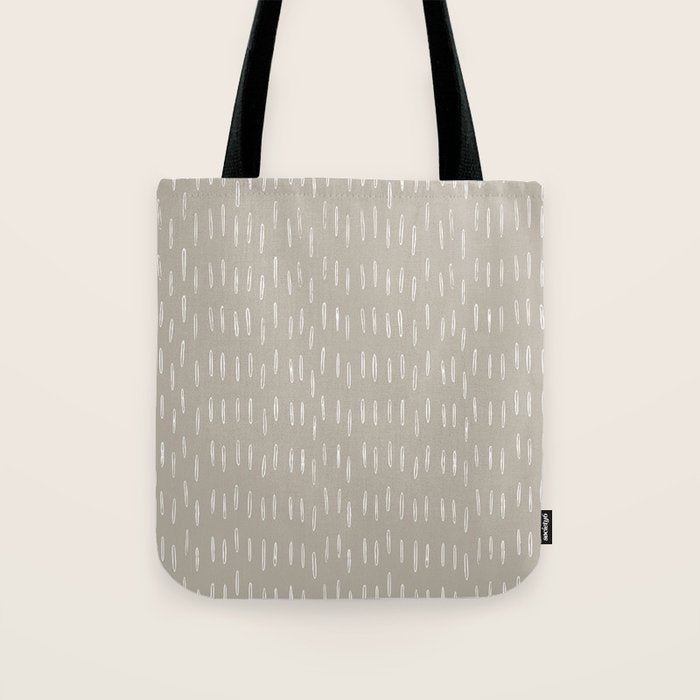 Boho Prints, Raindrops, Beige, Minimalism, Abstract Art Tote Bag Gallery Image 1