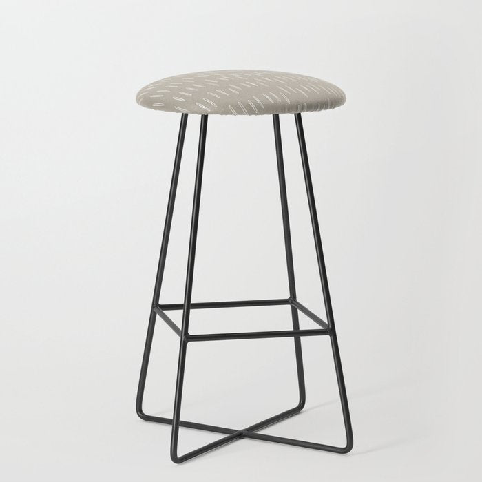 Boho Prints, Raindrops, Beige, Minimalism, Abstract Art Stool Gallery Image 1