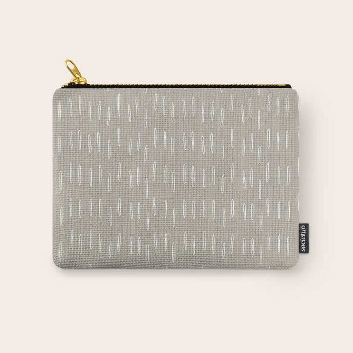 Boho Prints, Raindrops, Beige, Minimalism, Abstract Art Carry All Pouch Gallery Image 1
