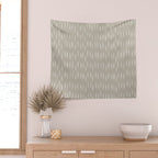 Boho Prints, Raindrops, Beige, Minimalism, Abstract Art Wall Tapestry Gallery Image 2