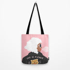 She is Fierce Pink Tote Bag Gallery Image 2
