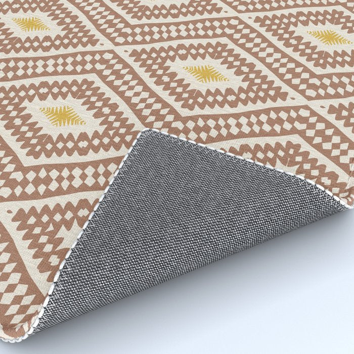 Ikat Hand-cut Pattern 2 Inspired by PANTONE 17 1230 Mocha Mousse Rug Gallery Image 4