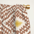 Ikat Hand-cut Pattern 2 Inspired by PANTONE 17 1230 Mocha Mousse Window Curtain Gallery Image 2