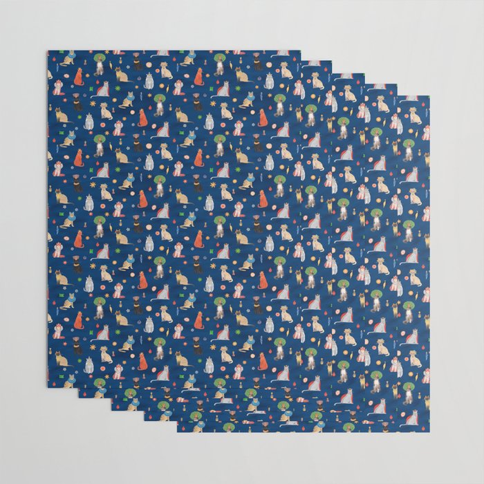 Cat Queens (Blue) Wrapping Paper Gallery Image 3