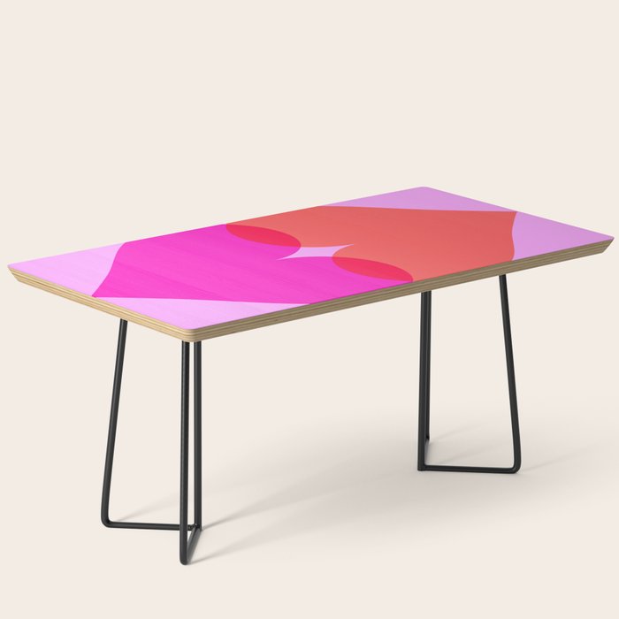 'BISOU' Vibrant Minimal French Love kiss Art Coffee Table Gallery Image 1