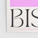 'BISOU' Vibrant Minimal French Love kiss Art Poster Gallery Image 3