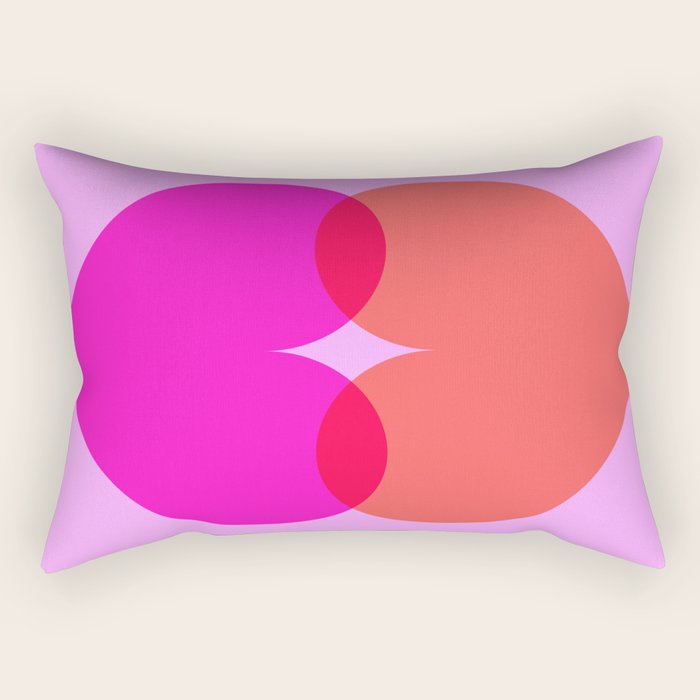 'BISOU' Vibrant Minimal French Love kiss Art Rectangular Pillow Gallery Image 1