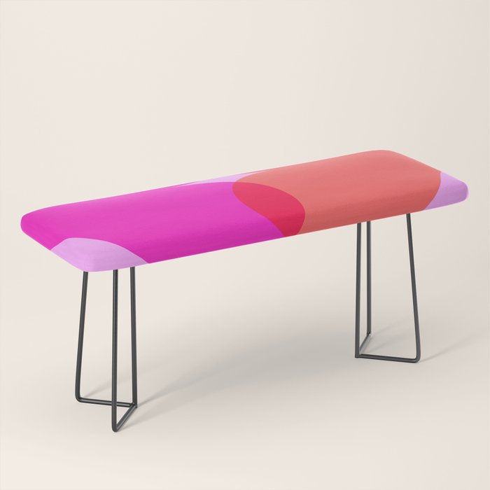 'BISOU' Vibrant Minimal French Love kiss Art Bench Gallery Image 1