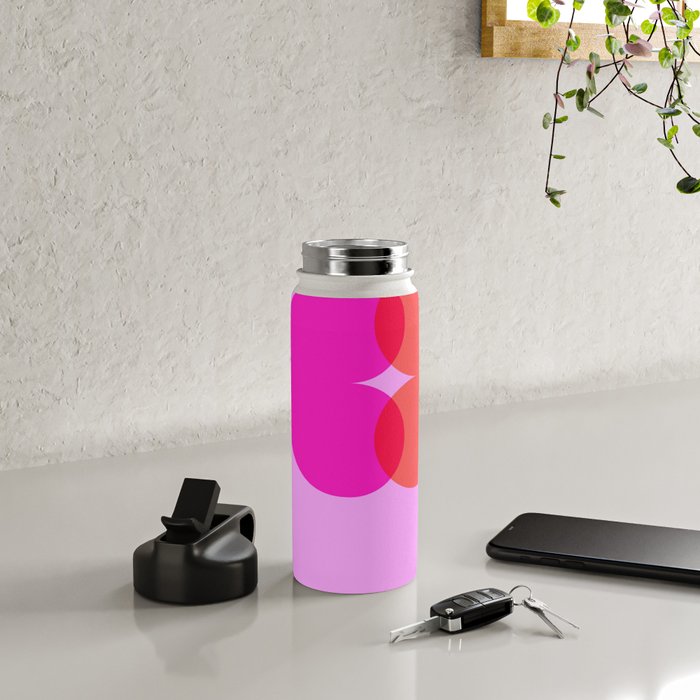 'BISOU' Vibrant Minimal French Love kiss Art Water Bottle Gallery Image 4