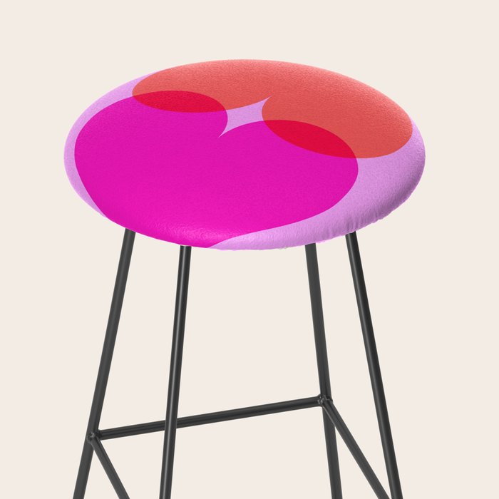 'BISOU' Vibrant Minimal French Love kiss Art Stool Gallery Image 2