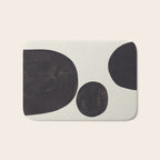 Black & White Minimalist Abstract Shapes Patterns Black Ink Painting Bath Mat Gallery Image 1