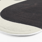 Black & White Minimalist Abstract Shapes Patterns Black Ink Painting Bath Mat Gallery Image 3