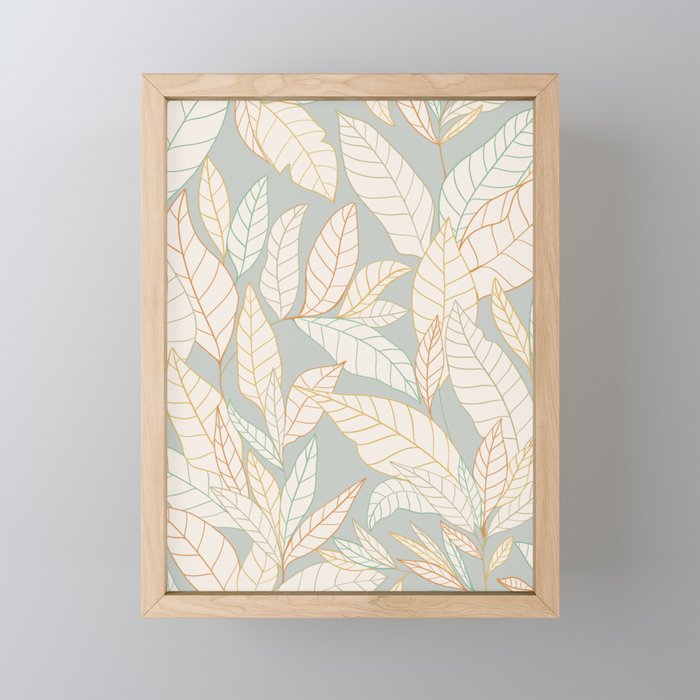 Leaves and lines I Mini Art Print Gallery Image 1