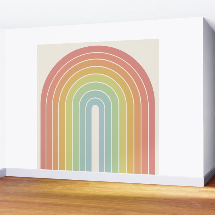 Gradient Arch V Mid Century Modern Rainbow Wall Mural Gallery Image 2