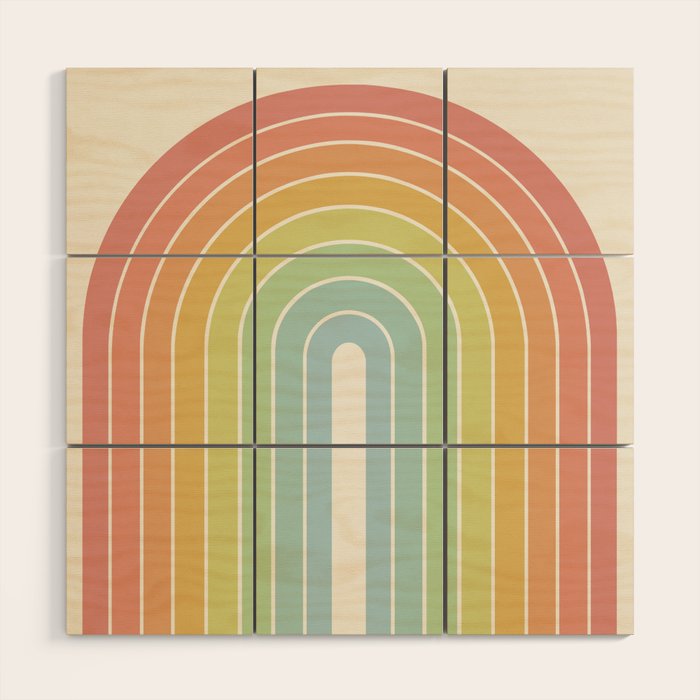 Gradient Arch V Mid Century Modern Rainbow Wood Wall Art Gallery Image 1