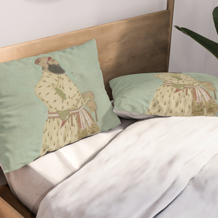 Mughal Indian Painting Illustration Pillow Sham Gallery Image 2