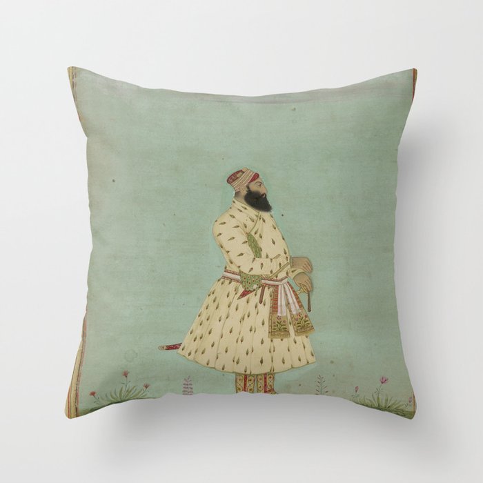 Mughal Indian Painting Illustration Throw Pillow Gallery Image 6