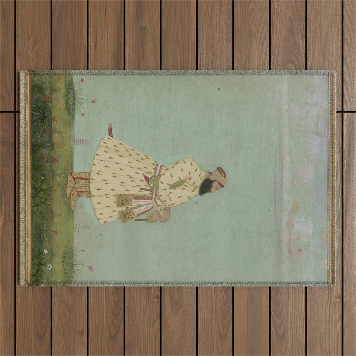 Mughal Indian Painting Illustration Outdoor Rug Gallery Image 1