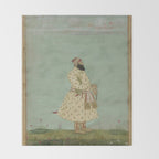 Mughal Indian Painting Illustration Throw Blanket Gallery Image 2