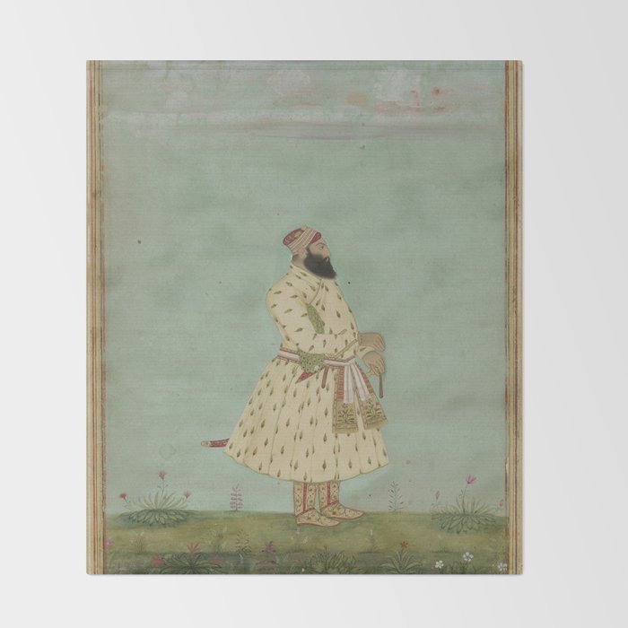 Mughal Indian Painting Illustration Throw Blanket Gallery Image 2