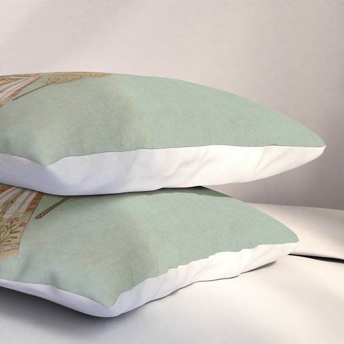 Mughal Indian Painting Illustration Pillow Sham Gallery Image 3