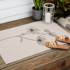 Minimal Line Art Flowers 6 Outdoor Rug Gallery Image 2