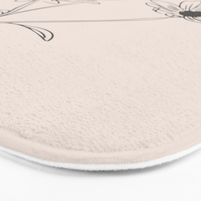 Minimal Line Art Flowers 6 Bath Mat Gallery Image 3
