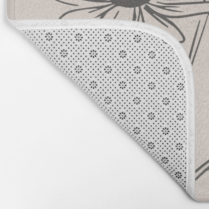 Minimal Line Art Flowers 6 Bath Mat Gallery Image 2