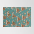 Quirky Western Cowboys on Seahorses Roping Sharks Rug Gallery Image 2