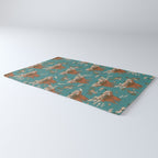 Quirky Western Cowboys on Seahorses Roping Sharks Rug Gallery Image 3