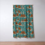 Quirky Western Cowboys on Seahorses Roping Sharks Window Curtain Gallery Image 3