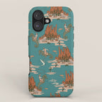 Quirky Western Cowboys on Seahorses Roping Sharks iPhone Case Gallery Image 1
