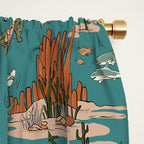 Quirky Western Cowboys on Seahorses Roping Sharks Window Curtain Gallery Image 2