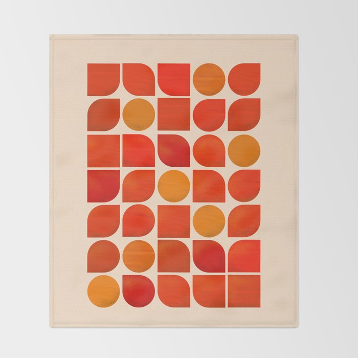 Fun Geometry - Mid-century abstract Throw Blanket Gallery Image 2