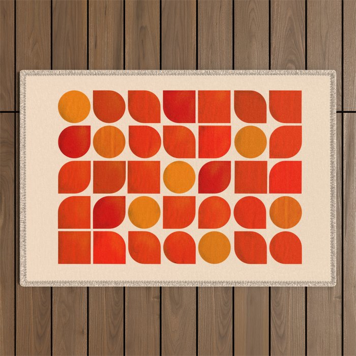 Fun Geometry - Mid-century abstract Outdoor Rug Gallery Image 1