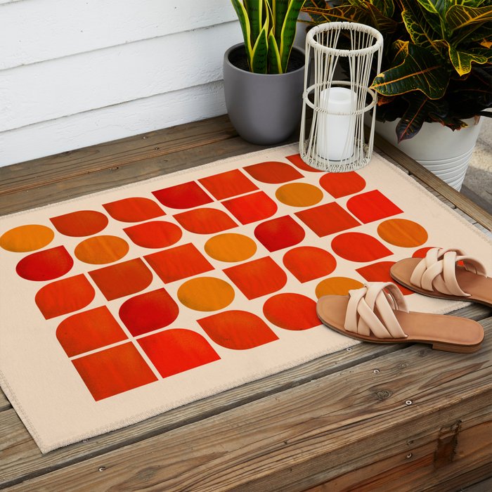 Fun Geometry - Mid-century abstract Outdoor Rug Gallery Image 2