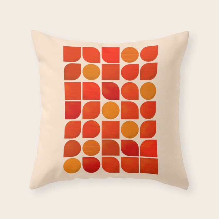 Fun Geometry - Mid-century abstract Throw Pillow Gallery Image 6