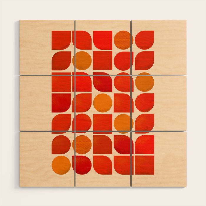 Fun Geometry - Mid-century abstract Wood Wall Art Gallery Image 1