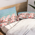 The Red Beach Umbrellas | Amalfi Coast Travel Photography | Europe Summer in Italy in Color Pillow Sham Gallery Image 2