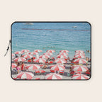 The Red Beach Umbrellas | Amalfi Coast Travel Photography | Europe Summer in Italy in Color Laptop Sleeve Gallery Image 1