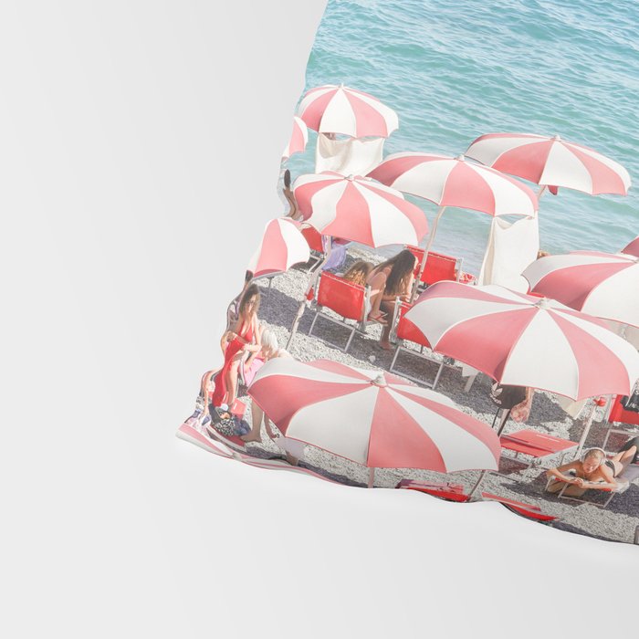 The Red Beach Umbrellas | Amalfi Coast Travel Photography | Europe Summer in Italy in Color Pillow Sham Gallery Image 4